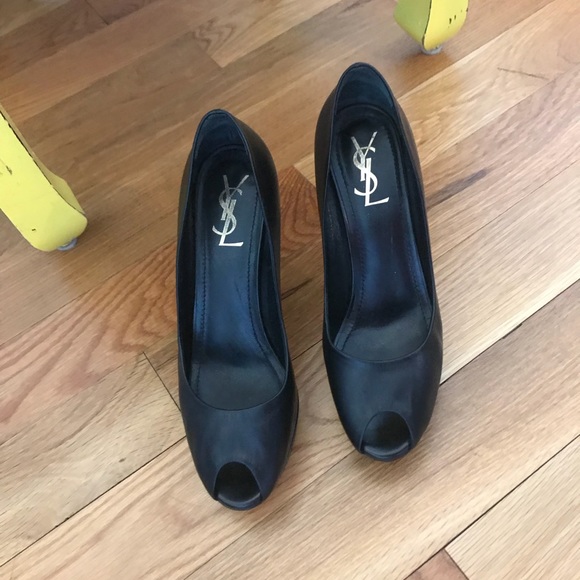 YSL peep-toe leather tribute two pumps - Picture 3 of 5